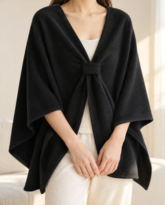 The Cherish Company — Extra-Wide Fleece Drape Wrap in Black
