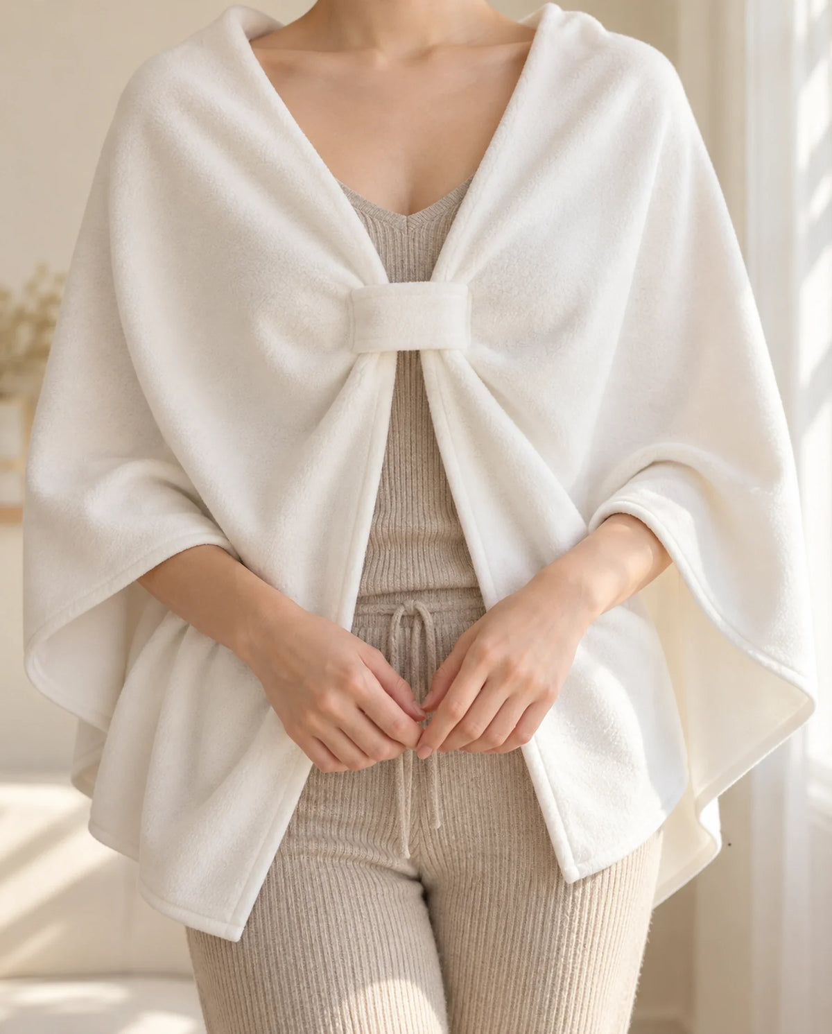 The Cherish Company — Extra-Wide Fleece Drape Wrap in Limited Edition: White