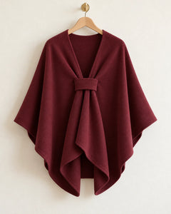 The Cherish Company — Extra-Wide Fleece Drape Wrap in Wine Red
