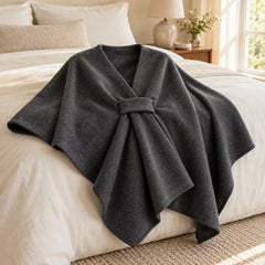 The Cherish Company — Extra-Wide Fleece Drape Wrap in Dark Gray