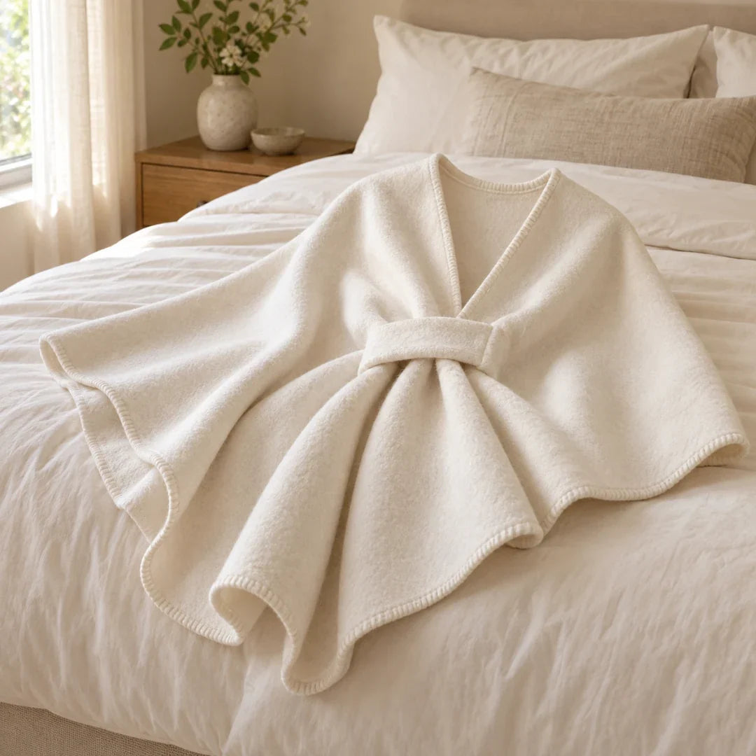 The Cherish Company — Extra-Wide Fleece Drape Wrap in Limited Edition: White