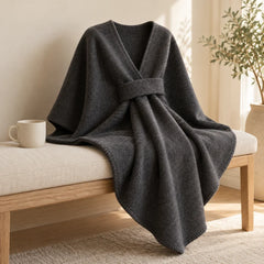 The Cherish Company — Extra-Wide Fleece Drape Wrap in Dark Gray