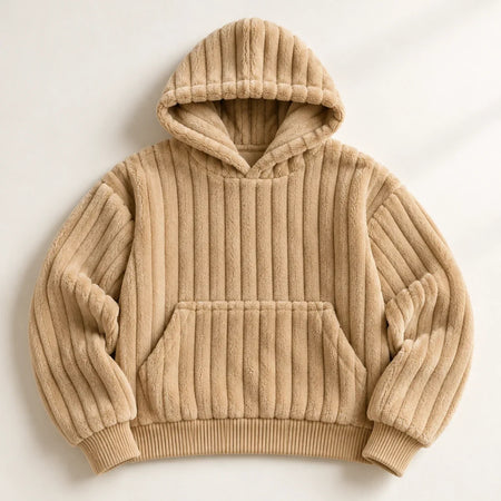 The Cherish Company — Oversized Fleece Lounge Hoodie in Dune
