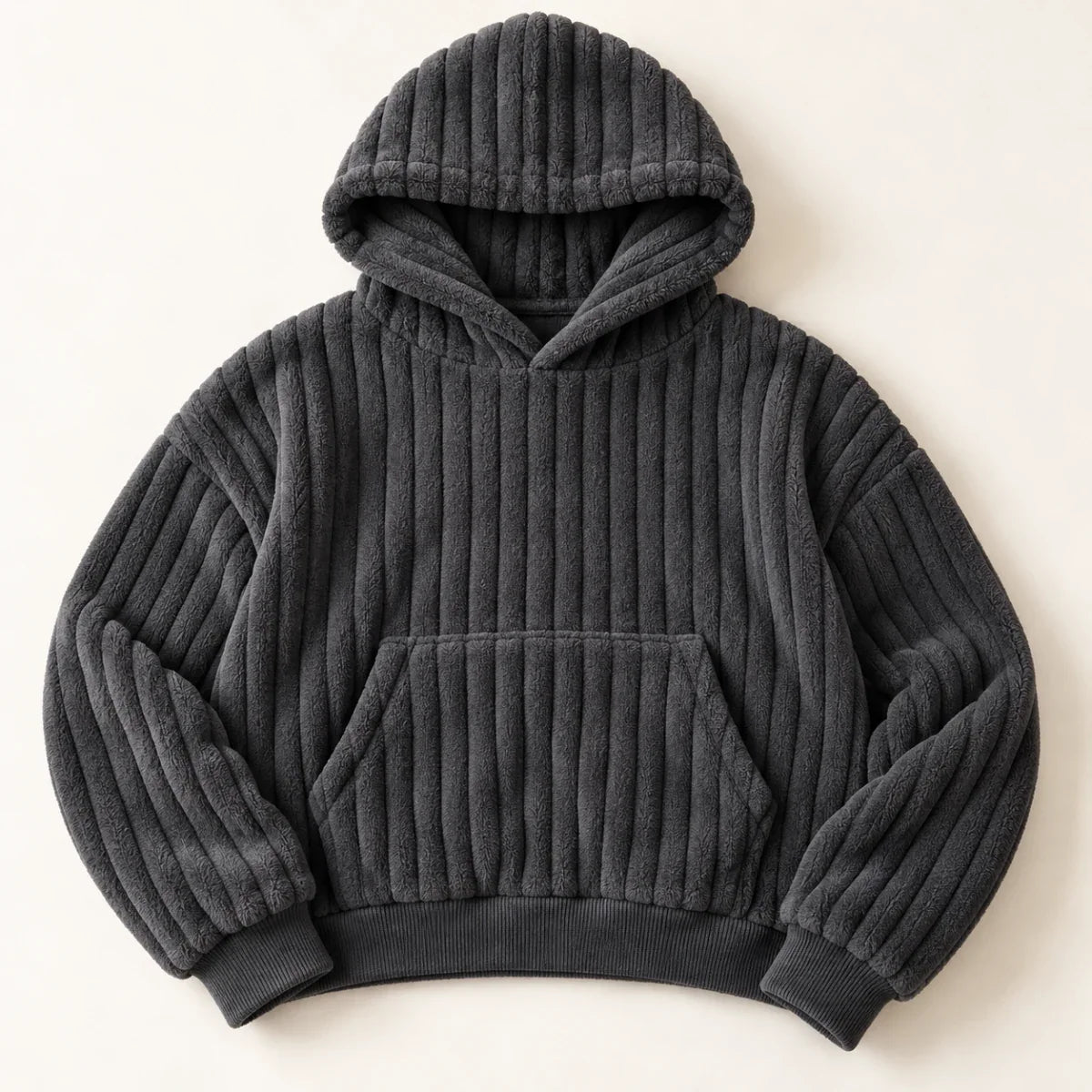 The Cherish Company — Oversized Fleece Lounge Hoodie in Dark Grey