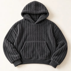 The Cherish Company — Oversized Fleece Lounge Hoodie in Dark Grey