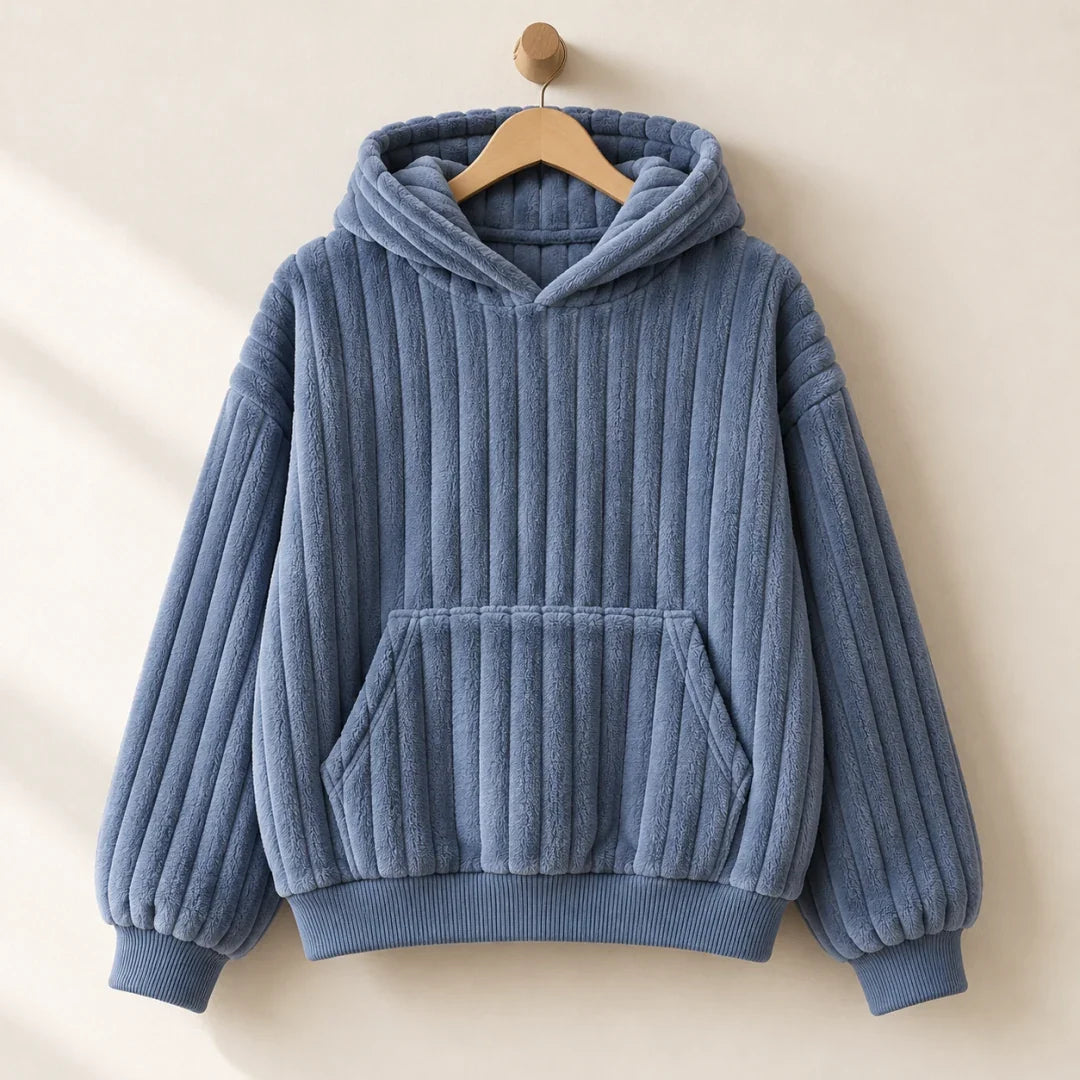 The Cherish Company — Oversized Fleece Lounge Hoodie in Blue