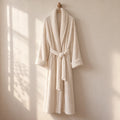 The Cherish Company — Long Ribbed Plush Knit Robe with Tie Belt in White