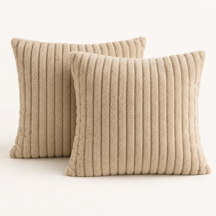 The Cherish Company — Two-Pack Plush Fleece Pillowcases in Dune