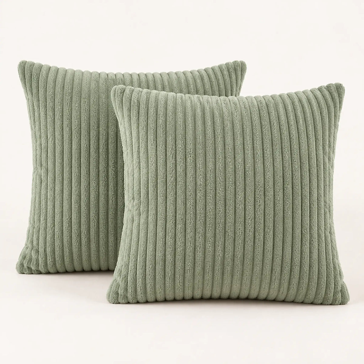 The Cherish Company — Two-Pack Plush Fleece Pillowcases in Green