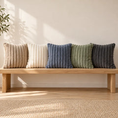 The Cherish Company — Two-Pack Plush Fleece Pillowcases in Dune, White, Blue, Green, Dark Grey