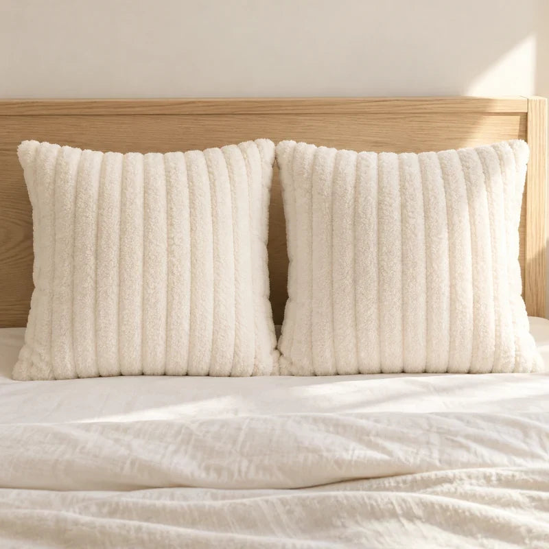 The Cherish Company — Two-Pack Plush Fleece Pillowcases in White