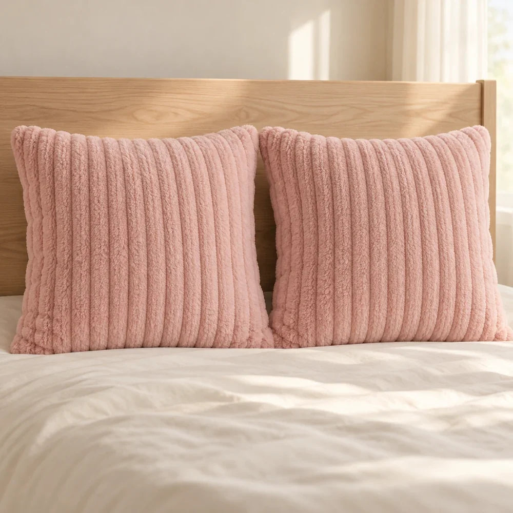The Cherish Company — Two-Pack Plush Fleece Pillowcases in Pink