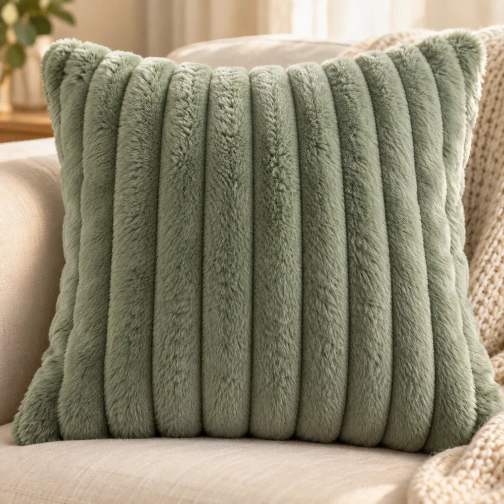 The Cherish Company — Two-Pack Plush Fleece Pillowcases in Green