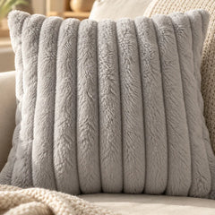 The Cherish Company — Two-Pack Plush Fleece Pillowcases in Light Grey