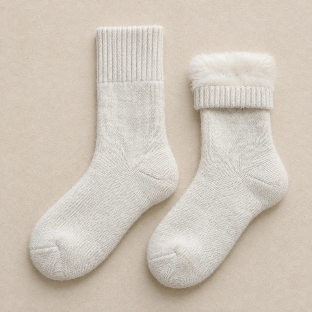 The Cherish Company — Soft Fleece House Socks for Lazy Mornings in White