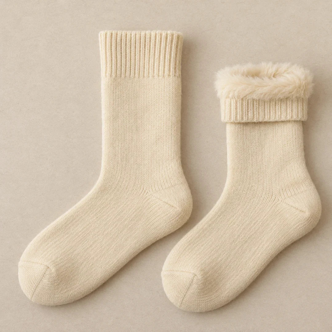 The Cherish Company — Soft Fleece House Socks for Lazy Mornings in Cream