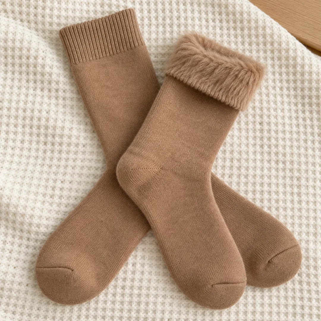 The Cherish Company — Soft Fleece House Socks for Lazy Mornings in Brown