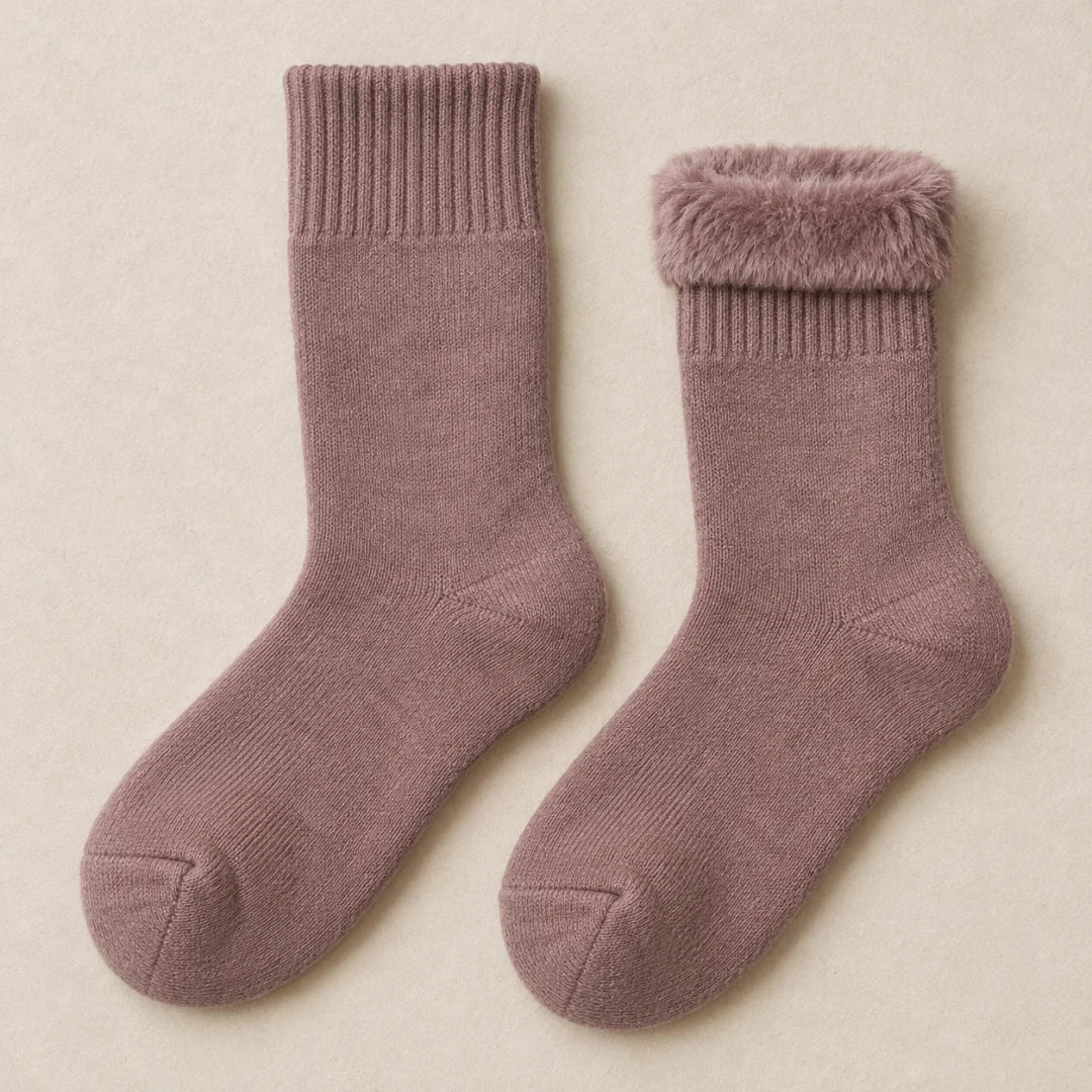 The Cherish Company — Soft Fleece House Socks for Lazy Mornings in Rose