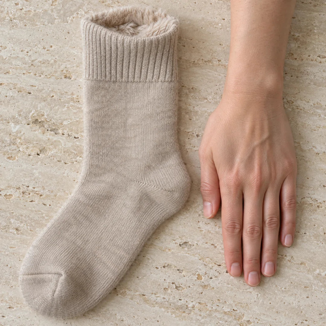 The Cherish Company — Soft Fleece House Socks for Lazy Mornings in Khaki