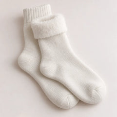 The Cherish Company — Soft Fleece House Socks for Lazy Mornings in White