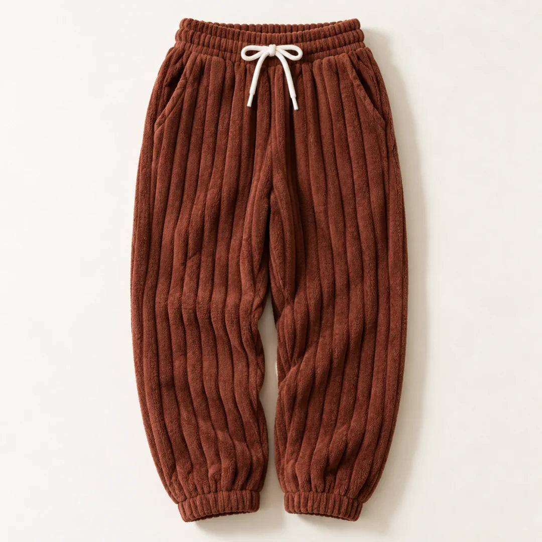 The Cherish Company — Relaxed Fleece Lounge Sweatpants in Brown