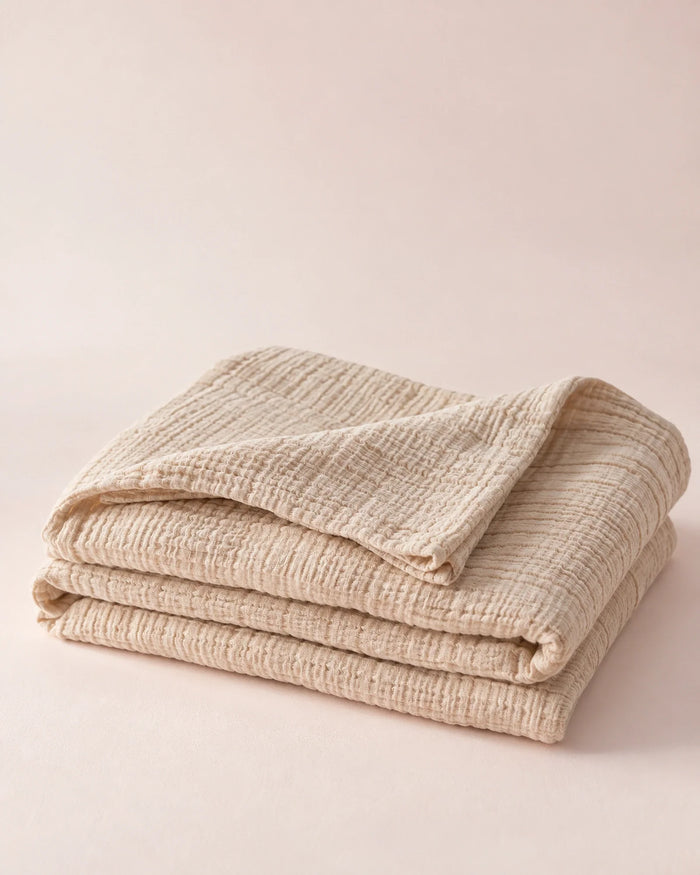 The Cherish Company — AltiCoddle™ Six-Layer Muslin Cotton Blanket in Dune