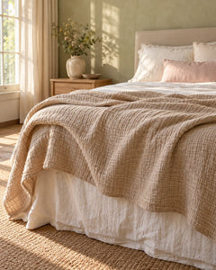 The Cherish Company — AltiCoddle™ Six-Layer Muslin Cotton Blanket in Dune