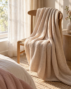 The Cherish Company — AltiCoddle™ Six-Layer Muslin Cotton Blanket in Dune