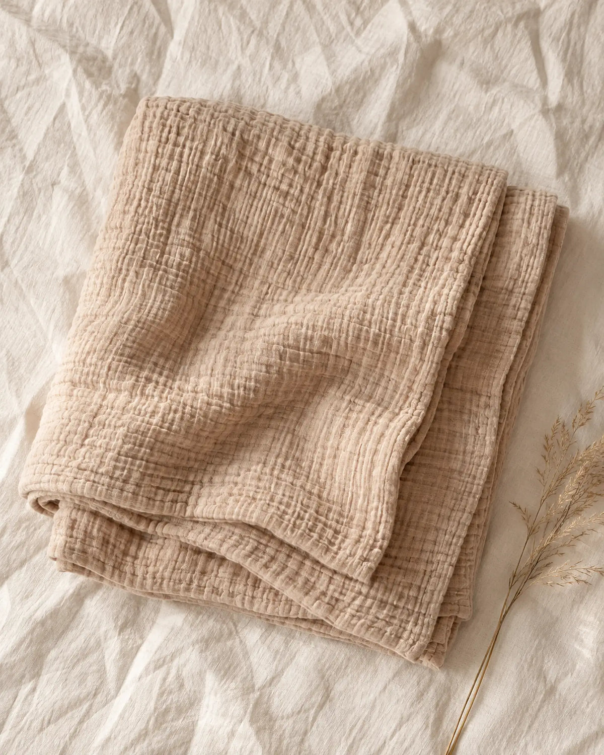 The Cherish Company — AltiCoddle™ Six-Layer Muslin Cotton Blanket in Dune