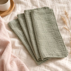 The Cherish Company — Baby Burp Cloths in Absorbent Muslin in Green