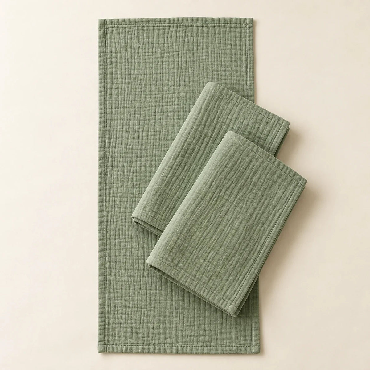 The Cherish Company — Baby Burp Cloths in Absorbent Muslin in Green