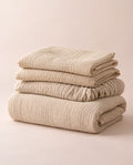 The Cherish Company — Two-Layer Muslin Duvet Cover and Fitted Sheet Set in Dune