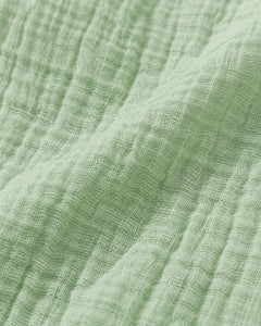 The Cherish Company — Collared Muslin Shorts Pajama Set in Light Green