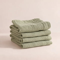 The Cherish Company — Six-Pack Muslin Face Cloths in Green