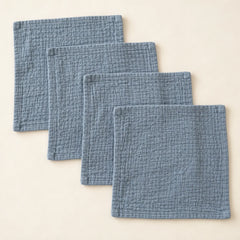 The Cherish Company — Six-Pack Muslin Face Cloths in Blue