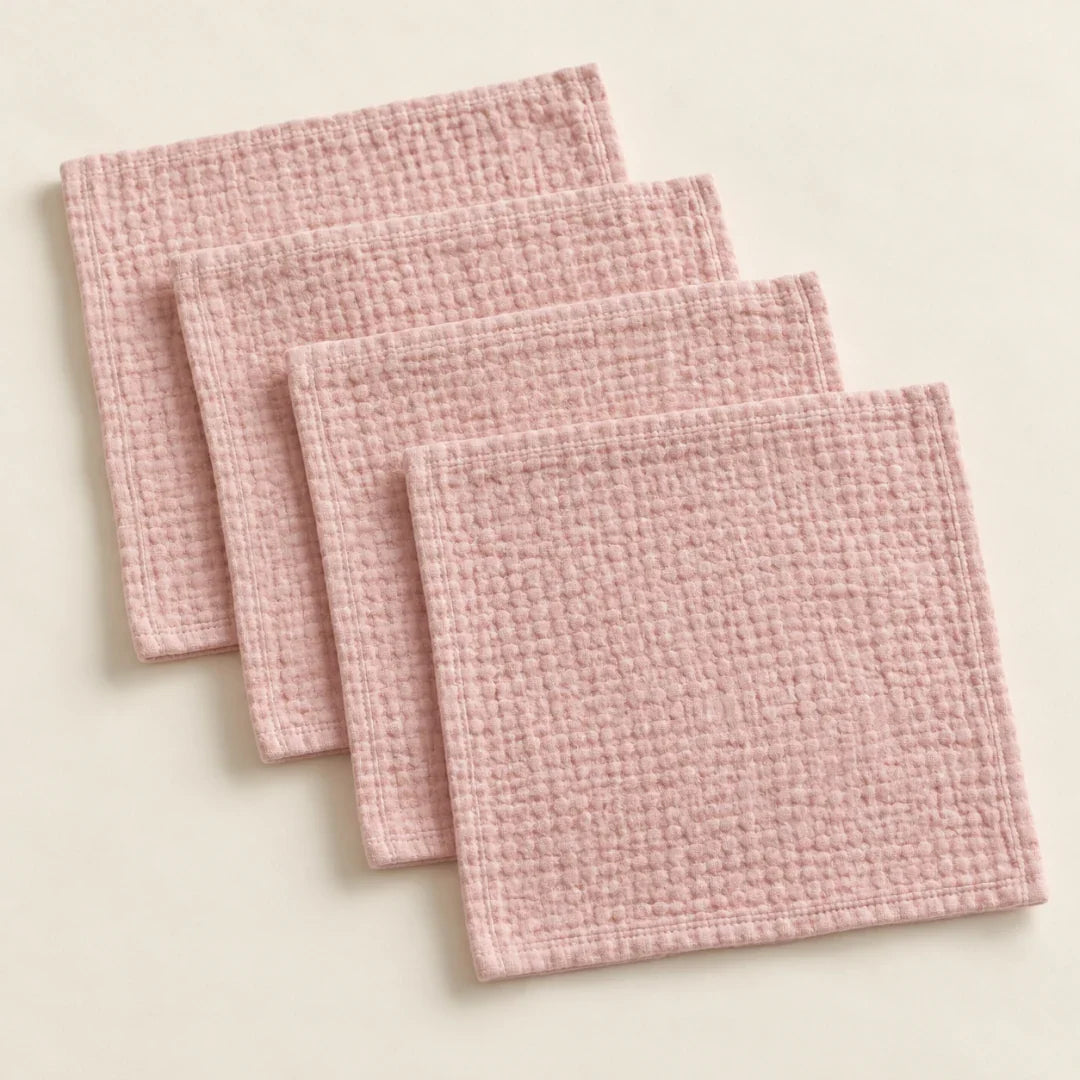 The Cherish Company — Six-Pack Muslin Face Cloths in Pink