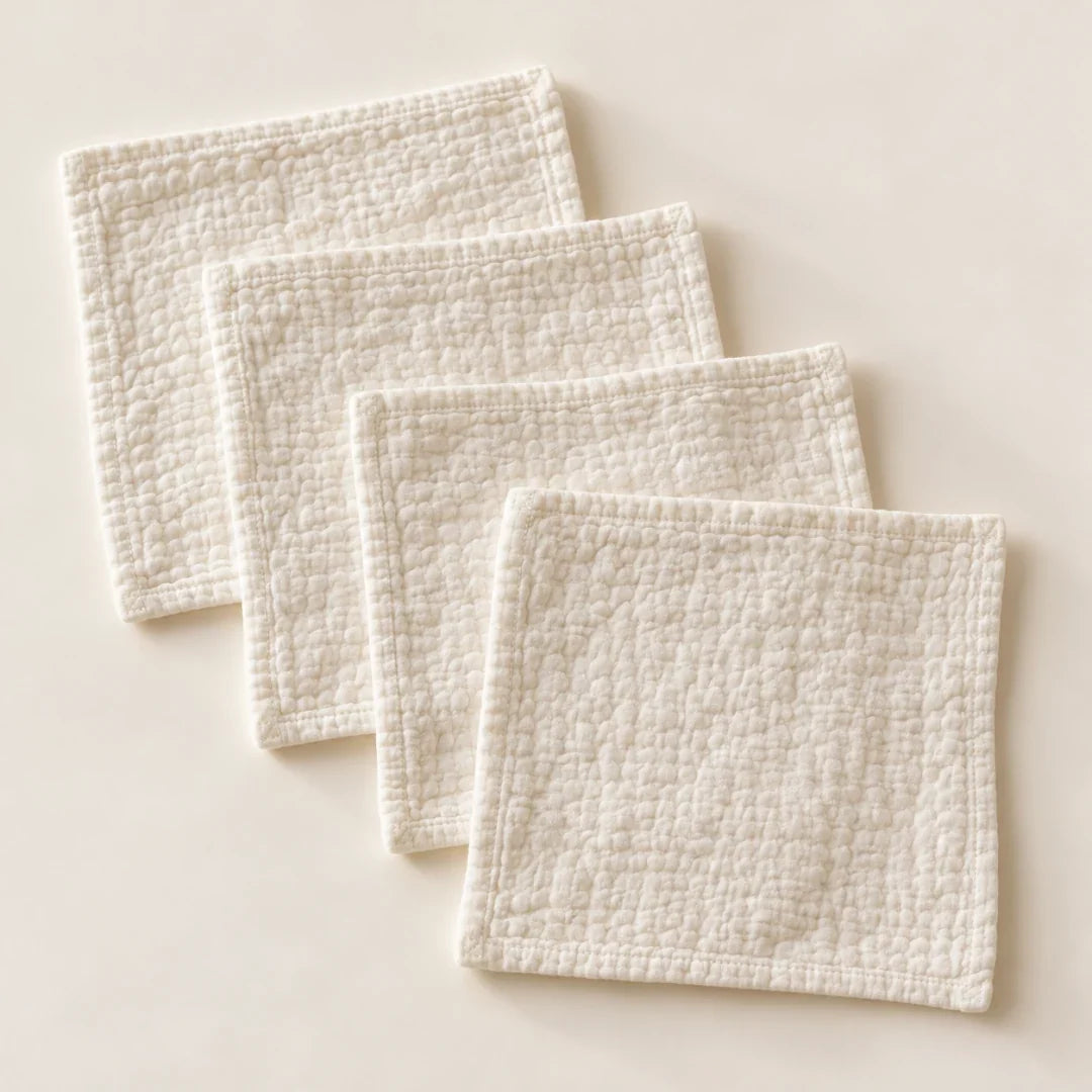 The Cherish Company — Six-Pack Muslin Face Cloths in White