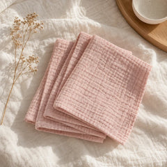 The Cherish Company — Six-Pack Muslin Face Cloths in Pink