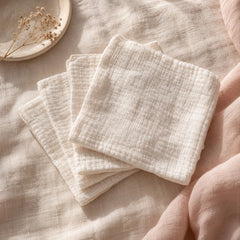 The Cherish Company — Six-Pack Muslin Face Cloths in White
