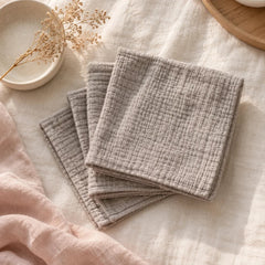 The Cherish Company — Six-Pack Muslin Face Cloths in Grey