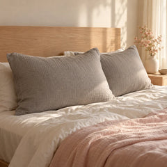 The Cherish Company — Pair of Standard Muslin Pillowcases in Gray