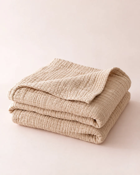 The Cherish Company — AltiCoddle™ Premium Extra-Thick Muslin Blanket in Dune
