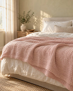 The Cherish Company — AltiCoddle™ Premium Extra-Thick Muslin Blanket in Pink
