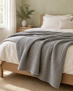The Cherish Company — AltiCoddle™ Premium Extra-Thick Muslin Blanket in Grey