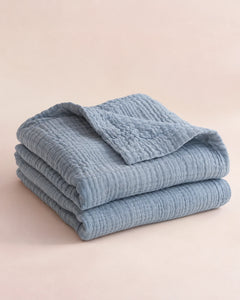 The Cherish Company — AltiCoddle™ Premium Extra-Thick Muslin Blanket in Blue