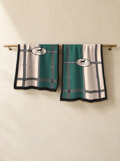 The Cherish Company — Bold Geometric Cotton Scarf in Beige Green