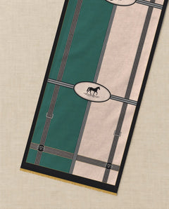The Cherish Company — Bold Geometric Cotton Scarf in Beige Green