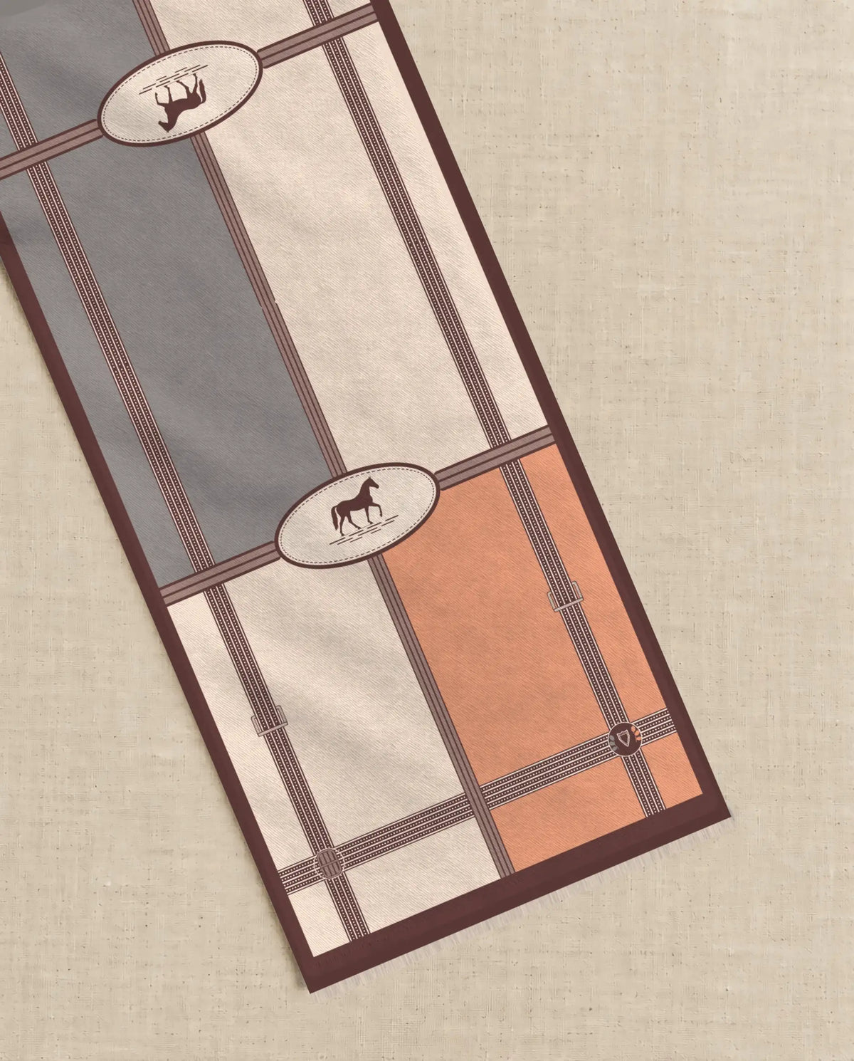 The Cherish Company — Bold Geometric Cotton Scarf in Beige Red