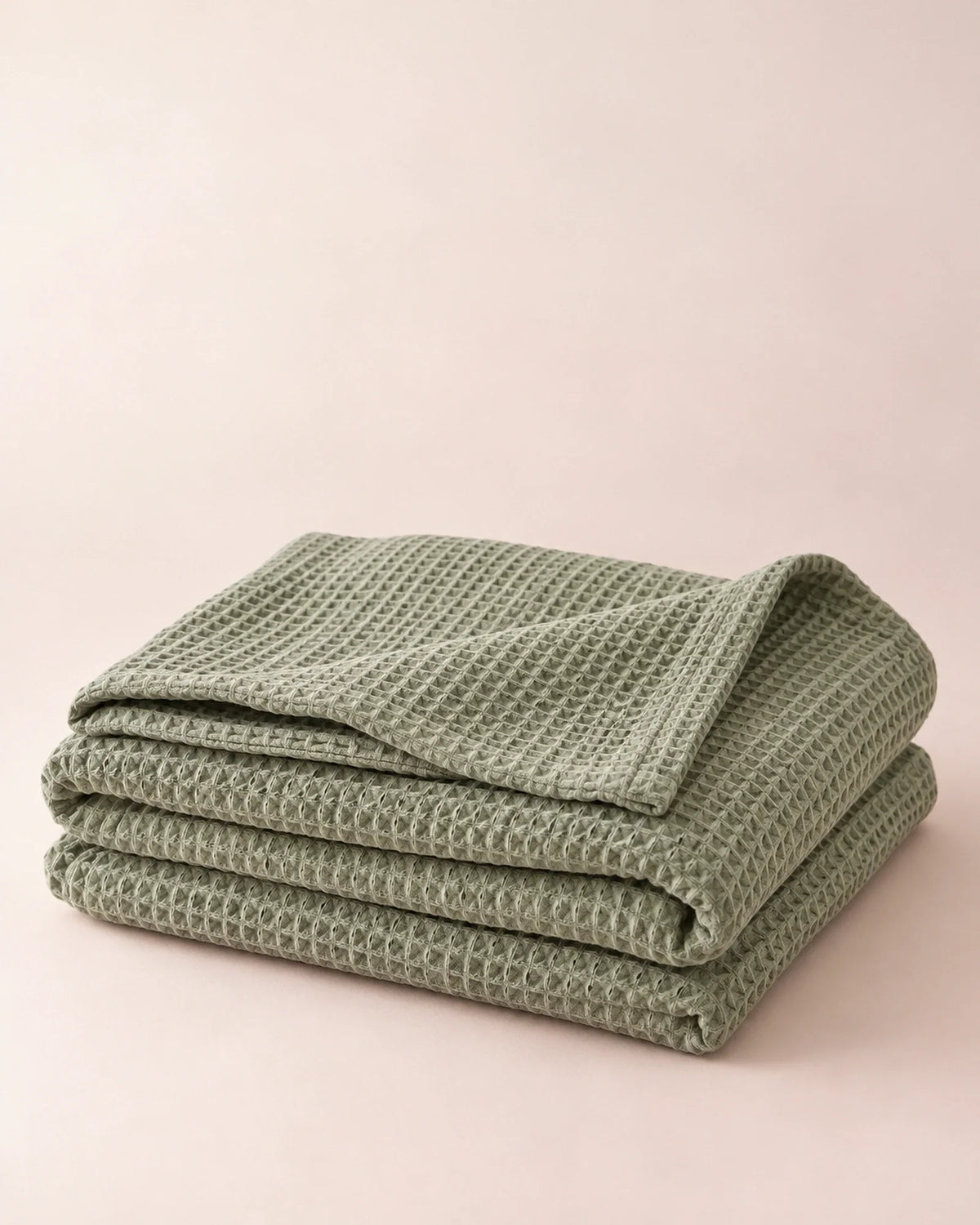 The Cherish Company — LumiBliss™ Cotton Waffle Weave Blanket in Green