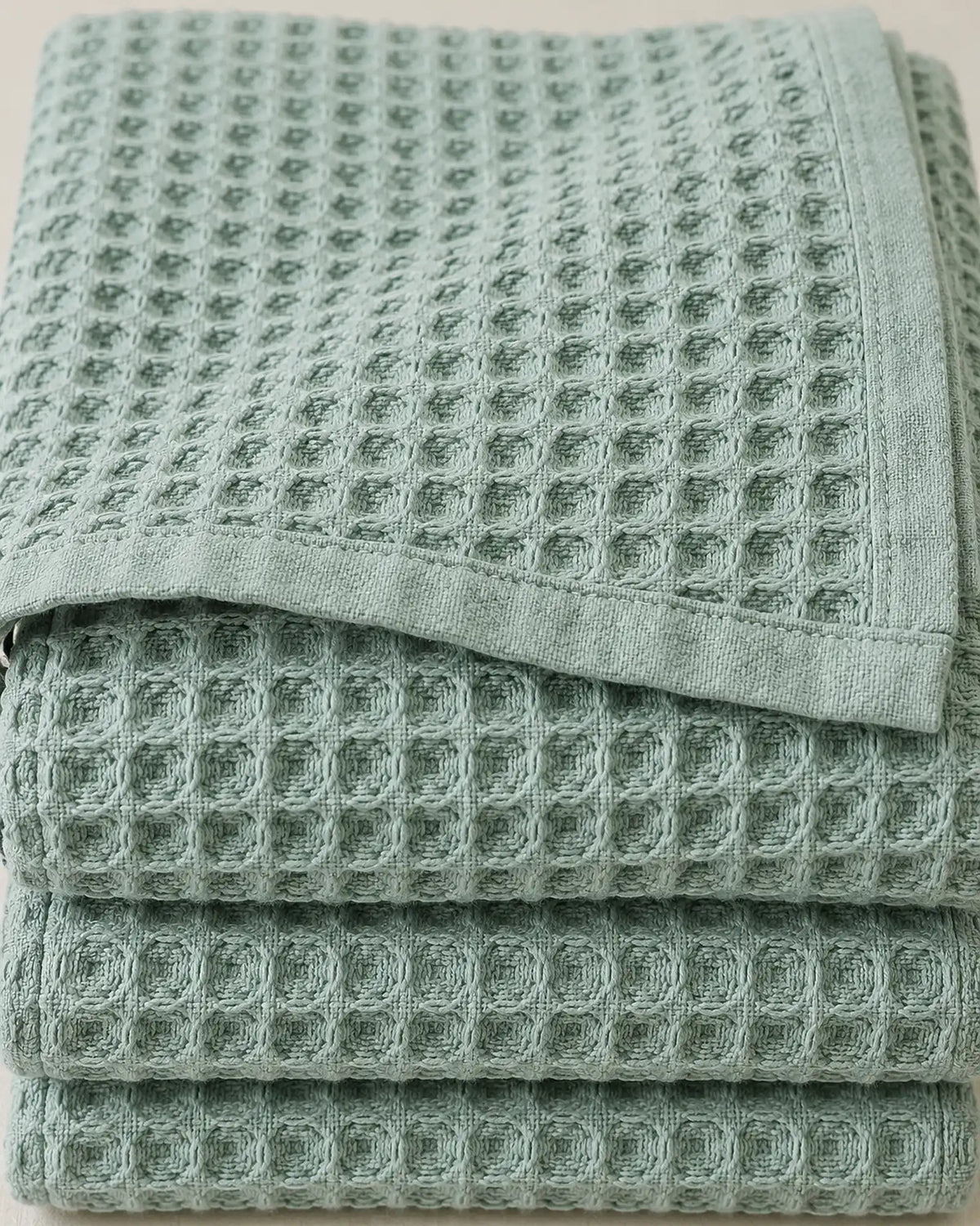 The Cherish Company — LumiBliss™ Cotton Waffle Weave Blanket in Light Green